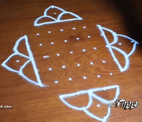 11 dots Simple Kolam || Mellika Muggulu || Simple design Rangoli ...