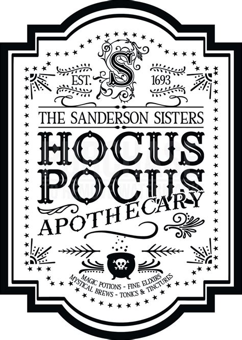 Hocus Pocus Apothecary SVG • Sanderson Sisters Sublimation SVG files in ...