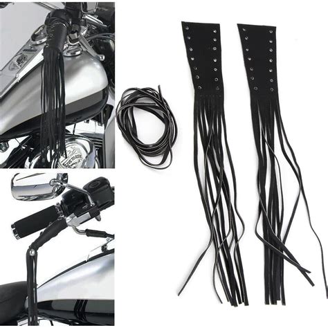 12" Leather Motorcycle Bkie Brake Lever Covers Biker Clutch Fringe Long Tassels | eBay