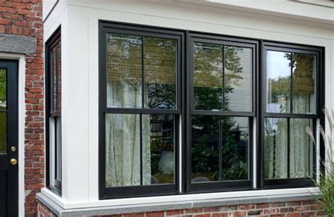 Image result for black replacement windows | Double hung windows exterior, Windows exterior ...