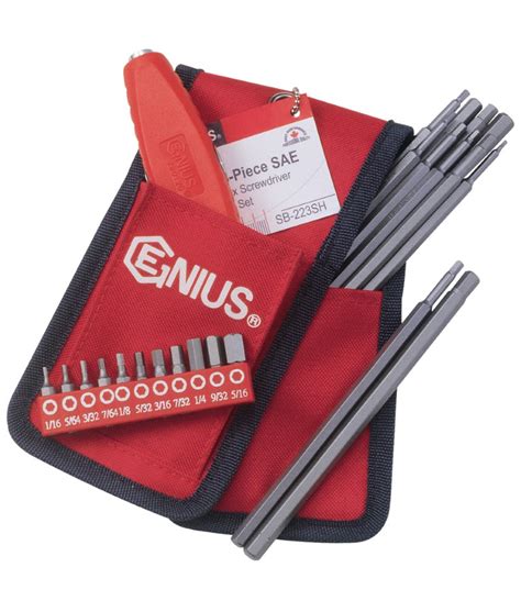 23 Piece SAE Hex Screwdriver Bit Set - Genius