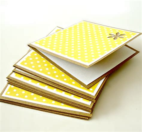 Yellow And White Mini Polkadot Mini Note Cards Set Of 8 Handmade Mini Cards Blank Mini Cards on ...