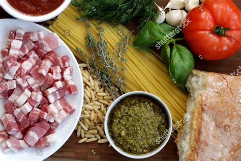 Bacon Lardons Pasta Editorial Stock Photo - Stock Image | Shutterstock