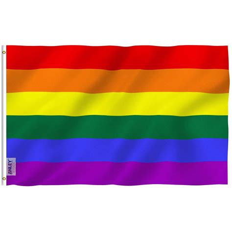 ANLEY Fly Breeze 3x5 Foot Rainbow Flag 6 Stripes - Vivid Color and UV Fade Resistant - Canvas ...