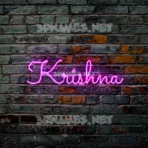 Preview of Pink Neon 3D name for "krishna"