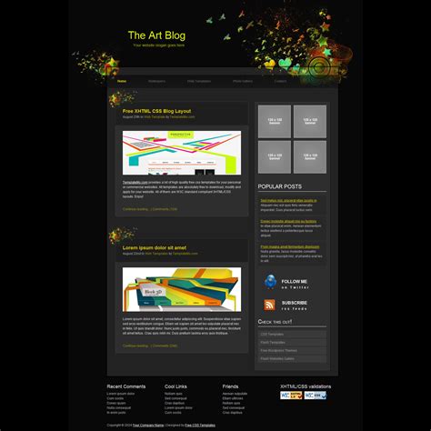 Free Template 142 Art Blog