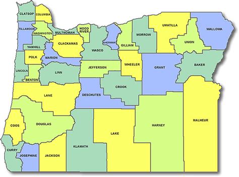 Map Of Oregon Counties