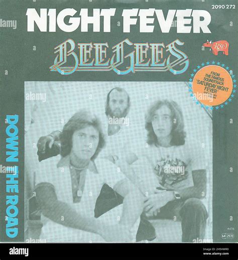 Vintage single record cover - Bee Gees, The - Night Fever - D - 1977 01 Stock Photo - Alamy