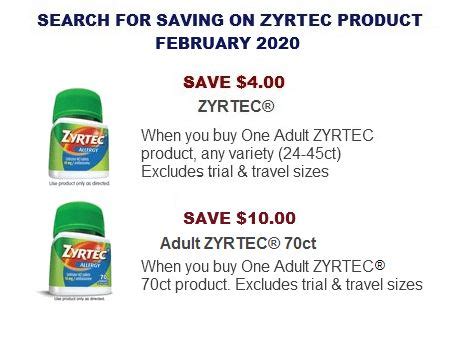 ZYRTEC Coupons | Coupon Network