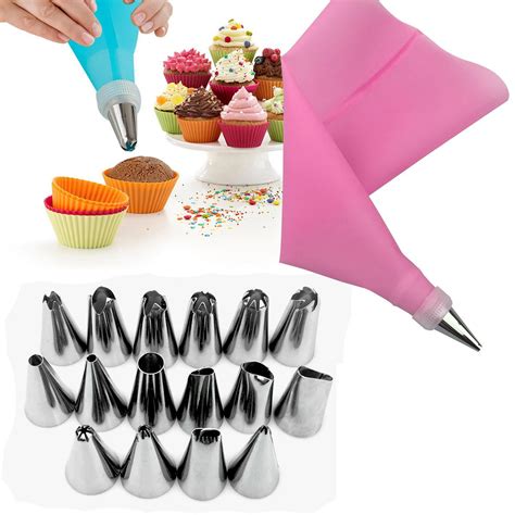 18Pcs/Set Cake Making Tools EVA Frosting Tool Set Nuzzles/Pastry Bags ...