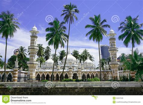 Jamek Mosque (Masjid Jamek) In Kuala Lumpur Stock Photo - Image of made ...