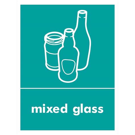 Mixed Glass Recycling Sign
