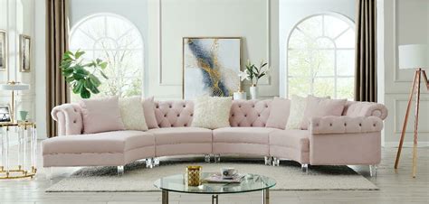 Liliana Pink Velvet Sectional