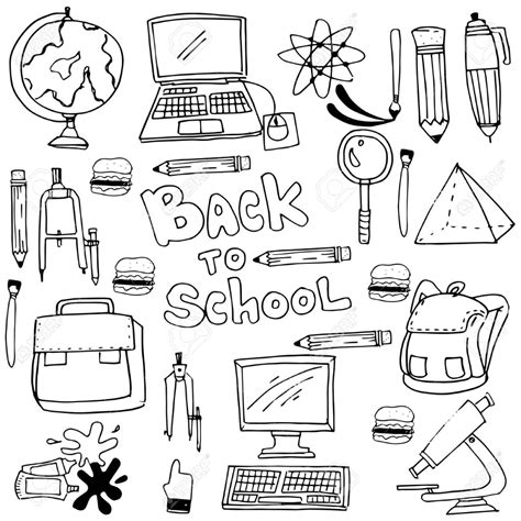 how to draw school supplies - Google Search | Notas de estudo, Notas