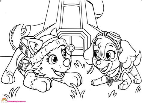 Paw Patrol Skye And Everest Coloring Page - Coloring Home Pages | Paw ...