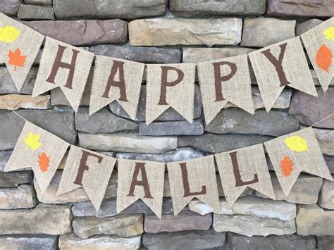 Happy Fall Burlap Banner Happy Fall Banner Burlap Banner - Etsy