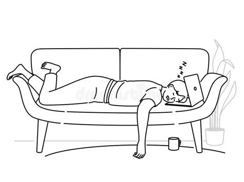 Lazy Man Asleep Couch Stock Illustrations – 67 Lazy Man Asleep Couch ...