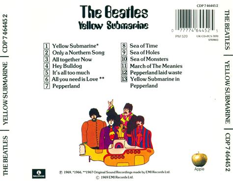 Caratula Trasera de The Beatles - Yellow Submarine Beatles Records, Sea Of Monsters, Meany ...