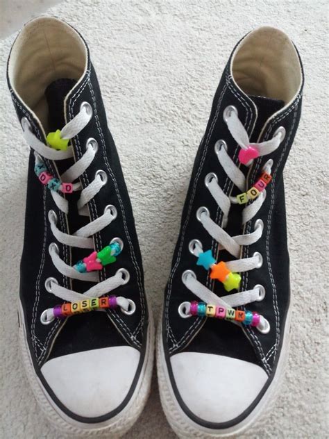 beaded laces converses in 2022 | Shoe lace patterns, Custom shoes diy ...