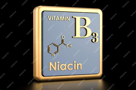 Premium Photo | Vitamin B3 niacin Icon chemical formula molecular structure 3D rendering