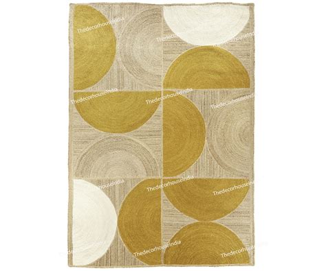 Yellow Beige Jute Square Rug Indian Jute Rug Natural Jute Rug Halloween ...