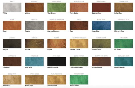 Concrete Stain Colors - Surecrete - Solid And Semi-Transparent