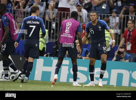 France's Kylian Mbappe joy after scoring the 4-1 goal during the 2018 ...