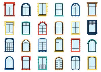 Window flat icons background or pattern Royalty Free Vector