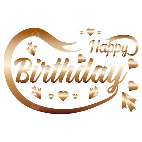 Happy Birthday Golden Text, Happy Birthday, Birthday, Birthday Golden Text PNG and Vector with ...