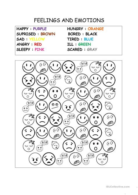 Feelings And Emotions Worksheets Printable