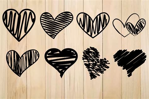 Distressed Heart SVG, Heart Svg Bundle, Doodle Hearts, Scribble Heart ...