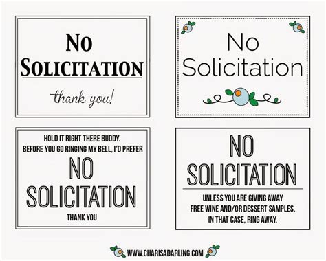 No Solicitation Printable Signs | Printable signs free, Printable signs, No soliciting signs