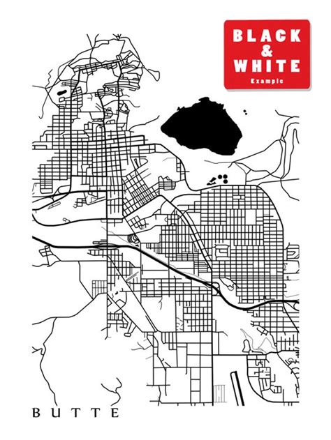 Butte Montana Map Print - Etsy