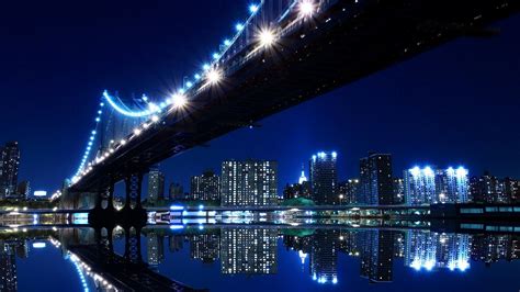 Late Night City Bridge View HD wallpaper | travel and world | Wallpaper Better