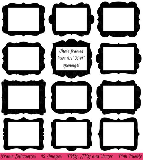 Frames Clip Art Clipart Digital Picture Frames Clipart Clip - Etsy