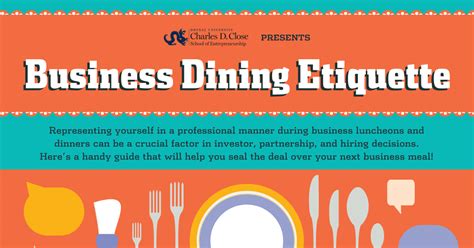 Business Dining Etiquette | Close School of Entrepreneurship | Drexel University