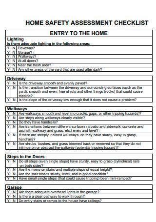 Home Safety Assessment Checklist