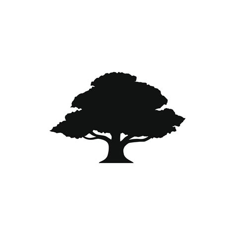 oak tree silhouette vector design for logo icon 6721945 Vector Art at Vecteezy