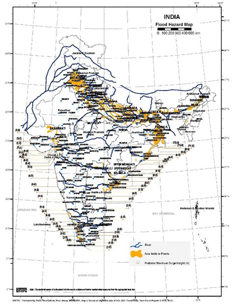 Flood hazard map of India. | Download Scientific Diagram