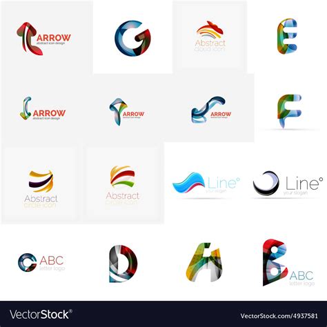 Set of universal company logo ideas business icon Vector Image