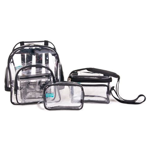 Clear Bookbag with Clear Lunch Bag & Clear Pencil Case