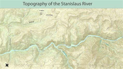 Map showing the topography of the Stanislaus River - The Stan | The Stan