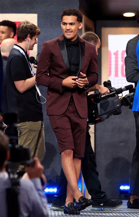 Trae Young went with suit shorts for draft