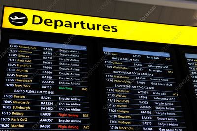 Airport terminal departure board - Stock Image - C037/8604 - Science ...