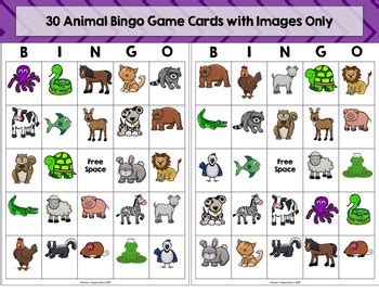 Animal Bingo: Printable and Digital Versions! by Rosie's Superstars