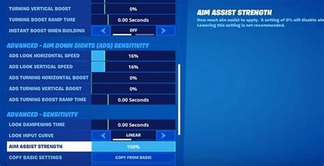 How to turn off aim assist in Fortnite?