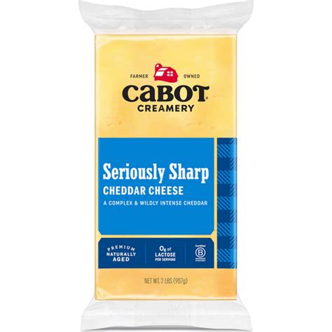 Cabot Creamery Cheese, Seriously Sharp Cheddar 2 lb | Cheese | Reasor's