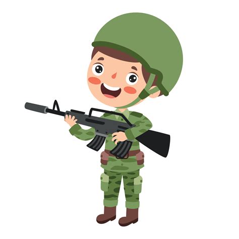 Cartoon Soldier In Military Costume 13444557 Vector Art at Vecteezy