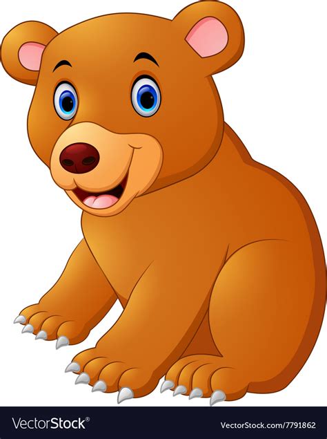 Cute brown bear cartoon Royalty Free Vector Image