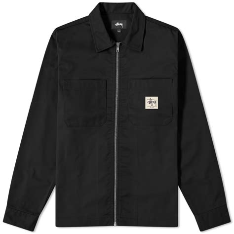 Stussy Zip Up Work Shirt Black | END. (US)